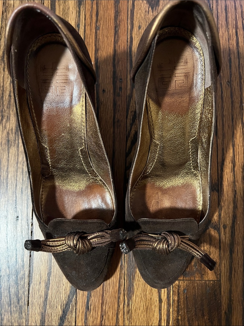 Givenchy Brown Suede Knot Accent Pumps - Picture 6 of 7
